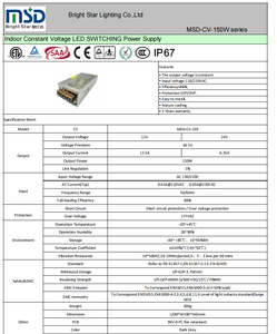 Alimentation électrique CE SAA MSD 150W <span class=keywords><strong>LED</strong></span> Driver AC <span class=keywords><strong>230V</strong></span> vers DC 24V 6.25A 50/60Hz - Product Image 4
