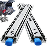 Glissières de tiroir industrielles robustes à extension complète, 3 sections, à roulement à billes, en acier laminé à froid, largeur 53 mm, capacité de charge 51-100 kg