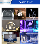 Portrait personnalisé au laser parfait, 2D 3D à l'intérieur de cubes en verre acrylique, boules, porte-clés, artisanat, machine de gravure au laser