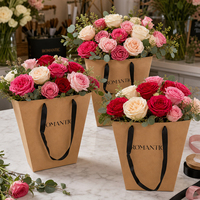 Sacs en papier kraft personnalisés pour la Saint-Valentin, sacs cadeaux bon marché, emballages pour bouquets, sacs à fleurs, fournitures pour fleuristes