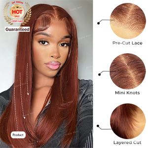 Ombre Nâu thẳng ren phía trước Tóc Giả lớp cắt Tóc Giả glueless lớp ren tóc giả tóc con người bướm cắt tóc tự nhiên chân tóc - Product Image 3