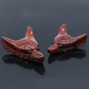 Huiying Prix de Gros Nouveauté Artisanat Feng Shui Têtes de <span class=keywords><strong>Loup</strong></span> en Pierre Naturelle de Guérison en Cristal Œil de Tigre Jaune - Product Image 3