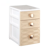 Organisateur de maquillage de bureau à 3 niveaux, mini séparateur de cosmétiques, tiroirs de rangement de bureau, armoire de bureau en plastique, boîte à bijoux de table