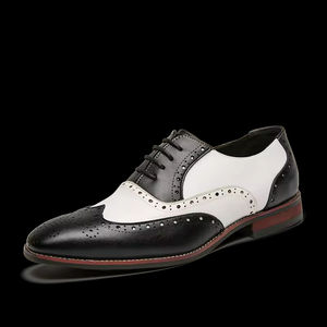 Chaussures en cuir décontractées de qualité supérieure, fabriquées à la main, à trois coutures, Goodyear, chaussures habillées pour hommes, oxfords gravées, toujours tendance - Product Image 3
