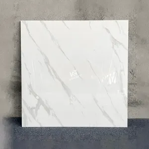 Wholesale 600 Polished Glazed Calacatta White Marble Gloss Marble Floor Tiles For Living Room Porcelain Flooring