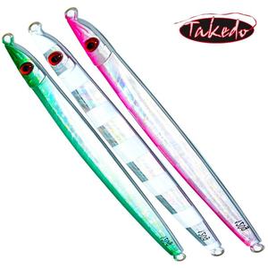 TAKEDO JY23 120g 160g 200g Long Lead Jig 3D Eyes Long et <span class=keywords><strong>T</strong></span> <span class=keywords><strong>Hin</strong></span> Vitesse de naufrage rapide Appâts de pêche Jigs Leurres Sinker - Product Image 1