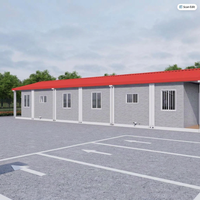 Maison modulaire linéaire à un étage en conteneurs préfabriqués, structure en acier pour bureau de chantier ou dortoir