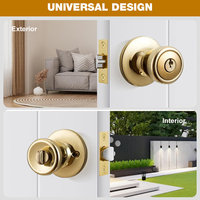 OEM contemporain or déverrouiller porte cylindre serrure intérieur chambre chambre bouton poignée de porte serrure