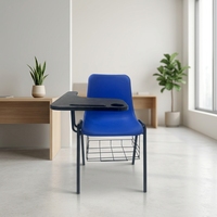 Chaises empilables avec tablette d'écriture et panier suspendu, qualité commerciale pour l'école, la formation, l'université, le bureau, l'institution