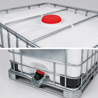 Réservoir IBC en HDPE de 1000 L avec cadre en acier, citerne IBC industrielle de 264 gallons, logo et couleur personnalisés pour le stockage de liquides en vrac