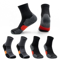 Chaussettes de compression athlétiques - Soutien de la voûte plantaire, talon rembourré, maille respirante, détail de la manchette en maille pour la course à pied/la salle de sport