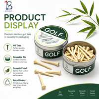 Tees de golf en bambou personnalisés avec logo, 70 mm, tees de golf en bois naturel, plusieurs couleurs, boîte en métal, pour l'entraînement en intérieur et en extérieur