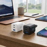 Chargeur rapide USB-C GaN 100W HNT à 3 ports, adaptateur de station de charge murale PD pour MacBook Pro/Air, iPad, iPhone 17/16/15, ordinateurs portables Samsung