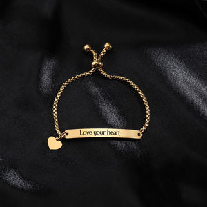 Bracelet d'amitié ajustable en acier inoxydable or et argent pour homme et femme, avec chaîne en barre vierge, pour enfant - Product Image 2