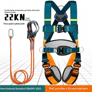 Nuevo Cinturón <span class=keywords><strong>de</strong></span> Seguridad <span class=keywords><strong>de</strong></span> Cinco Puntos <span class=keywords><strong>de</strong></span> Cuerpo Completo, Estándar Nacional, para Trabajo en Altura, Anticaídas, con Cuerda <span class=keywords><strong>de</strong></span> Seguridad y Doble Gancho Amortiguador - Product Image 6