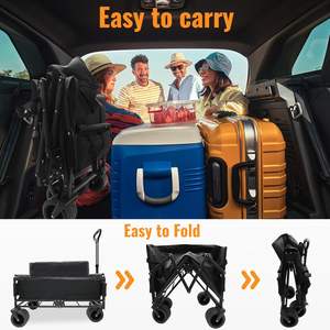Chariot de sport pliable avec roues, capacité de 240L, charge de 560lb, grands chariots d'épicerie 3 en 1 à usage intensif - Product Image 6
