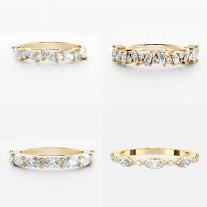 Bagues de fiançailles en diamant de laboratoire personnalisées, ovale, poire, marquise, éternité, empilables, en diamant synthétique - Product Image 3