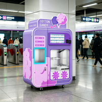 Machine à barbe à papa robotisée commerciale entièrement automatique 24h/24, écran tactile 32 pouces, pour cinéma, avec système de distribution automatique de coton et de sucre.