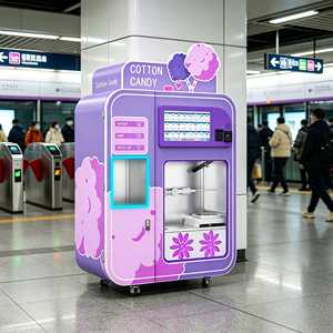 Máquina de Algodón de Azúcar Robótica Comercial de 32 Pulgadas con Pantalla Táctil, Totalmente Automática, Servicio Autoservicio las 24 Horas, para Cine - Product Image 1