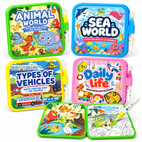 Livre de peinture à l'eau réutilisable pour enfants avec stylo à eau, livre d'activités éducatives de coloriage magique