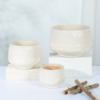 Pot de fleurs en céramique style crème, simple, pour décoration de bureau, pot de plantes succulentes poreux, pour plantes vertes