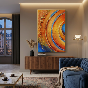 Grande peinture à l'huile abstraite faite à la main, toile texturée, art mural coloré, relief 3D, œuvre d'art moderne pour la décoration du salon - Product Image 6