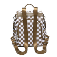 Sac à dos antivol à carreaux personnalisé avec logo, sac à bandoulière pour femme, sac à main à carreaux tendance pour femme, sacs à main pour le voyage et le travail