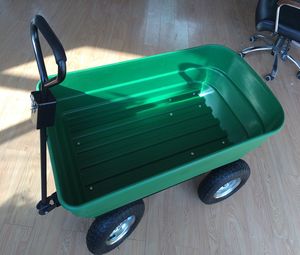 Üretici toptan 125L bahçe damperli arabası el arabası 4 tekerlekler 350kg programı römork platformu Metal plastik kauçuk - Product Image 2