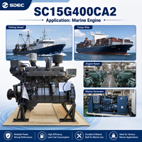 Moteur diesel marin SCDC SDEC SC15G400CA2 haute puissance pour bateau de pêche, navire de marchandises, propulsion marine