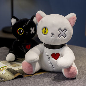Peluche Gatto <span class=keywords><strong>Diablo</strong></span> Reborn per Halloween, Cuscino per Dormire, Adorabile Gattino Bianco Scuro, Regalo, Giocattoli di Peluche per Halloween - Product Image 3
