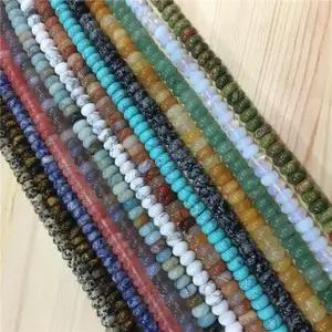 Großhandel Gemischte Materialien und Farben Naturstein schmuck Perlen poliert 10x6mm Loch: Ca. 1,5mm Ca. 67PCs/Strang 1470884