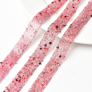 2021 Chất lượng cao Rhinestone lưới TRIM/lưới CuộN sắt trên keo pha lê dải 1.5cm chiều rộng - Product Image 4