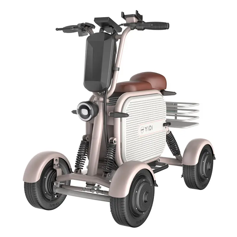 Le scooter électrique de voyage 4 roues pour personnes âgées transportent le scooter de mobilité pliant pour animaux de compagnie pour les personnes âgées