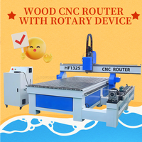 Machine CNC pour le travail du bois en vente chaude, routeur CNC 1325 4 axes avec machine de gravure rotative