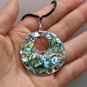 Elegant Women's Natural Mother-of-Shell Abalone <strong>Pendant</strong> 2MM Leather <strong>Cord</strong> <strong>Drop</strong>-shaped Water <strong>Drop</strong> Classic Chains Romantic Gift - Product Image 1