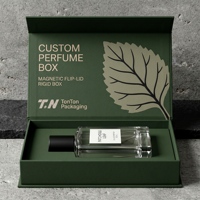 Boîte cadeau personnalisée pour eau de parfum verte et boîte de présentation de parfum magnétique avec boîte en papier parfumé pour l'emballage de parfum