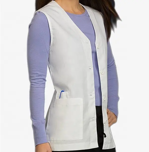 Uniforme de médico de Hospital para hombres y mujeres, ropa de trabajo sin mangas de diseñador, venta al por mayor