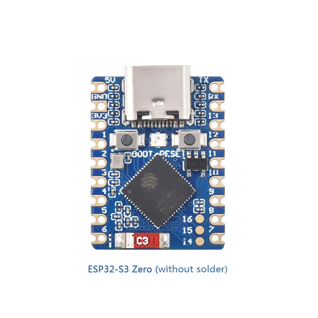 ESP32-S3-Zero Development Board, Based on ESP32-S3FH4R2 Dual-Core Processor, 240MHz Running Frequency, 2.4GHz Wi-Fi &