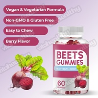 Vitahealthy Produk Laris Manisan Kunyit Manis (Gummy Beet Root) Label Pribadi Kustom Suplemen Vitamin Gummy Rasa Campuran Berry untuk Dewasa