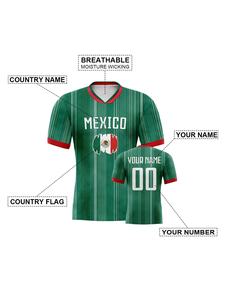 Футбольная форма на заказ для Чемпионата мира по футболу в Мексике – персонализированная футболка с именем и номером для мужчин, женщин и детей, подарок для болельщиков национальной сборной - Product Image 3
