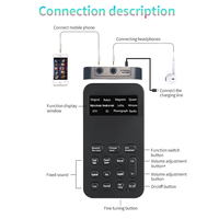 Téléphone changeur de voix k i9 avec carte son USB OTG pour la diffusion de musique en direct ensemble d'écouteurs de carte son externe Portable