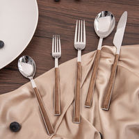 Cuillère fourchette couteau en acier inoxydable moderne dîner Restaurant argenterie couverts ensemble avec poignée en plastique ABS