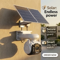 Caméra de sécurité solaire OME 4G PTZ avec capteur CMOS 3MP, vision nocturne couleur IP67, audio bidirectionnel, sirène intégrée, panoramique/inclinaison, H.265