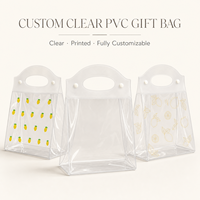 Pochette cosmétique transparente personnalisée en PVC avec poignée pour emballage cadeau beauté