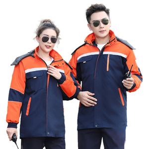 Vêtements de travail d'hiver pour hommes, combinaisons de sécurité avec doublure amovible et réflecteurs, vêtements de travail - Product Image 3