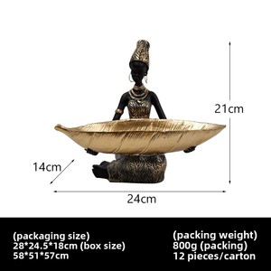 Sculpture en résine <span class=keywords><strong>de</strong></span> femmes noires africaines, assiette à fruits, ornements religieux <span class=keywords><strong>de</strong></span> style thaïlandais, rangement <span class=keywords><strong>de</strong></span> bureau, décoration <span class=keywords><strong>de</strong></span> fête d'anniversaire - Product Image 4