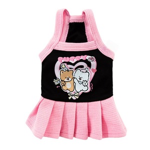 Pet <b>Clothes</b> For <b>Cats</b> And Dogs Thin Summer Dress Pink And Blue Cute Animal Pattern Polyester Material Four Seasons Wear - Product Image 5