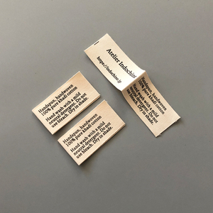 Thiết Kế Tùy Chỉnh Tên In Logo 100% Nhãn Quần Áo Vải Cotton - Product Image 1