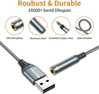 USB zu 3,5mm Audio Jack Adapter Brandneuer externer Soundkarten konverter Kompatibel mit Headsets PCs Laptops Desktops Linux PS4