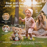 Jouet en peluche ours mignon, ours en peluche musical, jouets pour bébés, ours et hibou en peluche, jouet animal interactif dansant pour bébés et enfants, cadeau